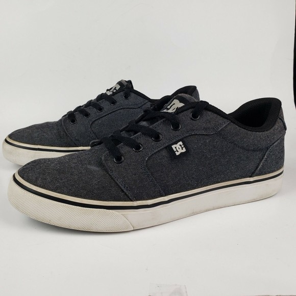 DC Mens Anvil TX SE Canvas Sneaker Black Dark Grey White ADYS300036 Size 9 - Picture 4 of 12